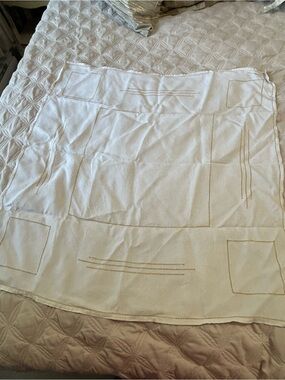 4/$50 linen Cream A-Line tablecloth cover with Stitch Detail